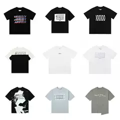 Co-Branded Full Range of Embroidered Digital Printing Loose Short-Sleeved T-Shirts for Men and Women American High Street Couple Wear Half-Sleeved Trendy