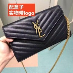 国境を越えた供給新しい物理ロゴ付きYangshulin WOC本革封筒チェーンバッグシングルショルダークロスボディスモールスクエアバッグ