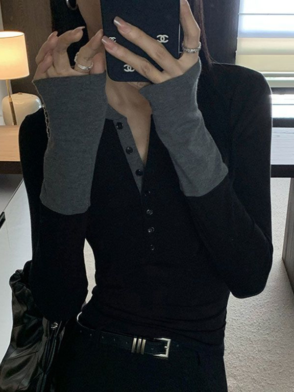 秋季新款纯欲风辣妹短款纯棉长袖t恤女修身显瘦百搭设计感上衣女|undefined
