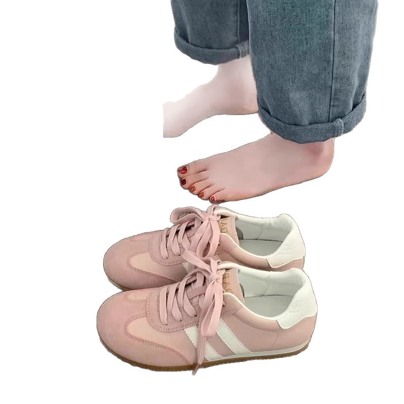 2025 zapatos de entrenamiento alemán de cuero retro nuevas mujeres primavera y verano deportes planos ocio suela blanda zapatos de estudiante con cordones