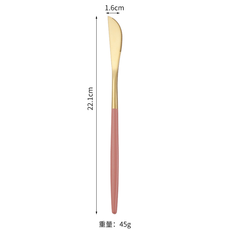 Cuchillo de filete occidental, tenedor, cuchara de postre Vajilla transfronteriza de 4 piezas Amazon Acero inoxidable portugués cuchillo, tenedor y traje de cuchara