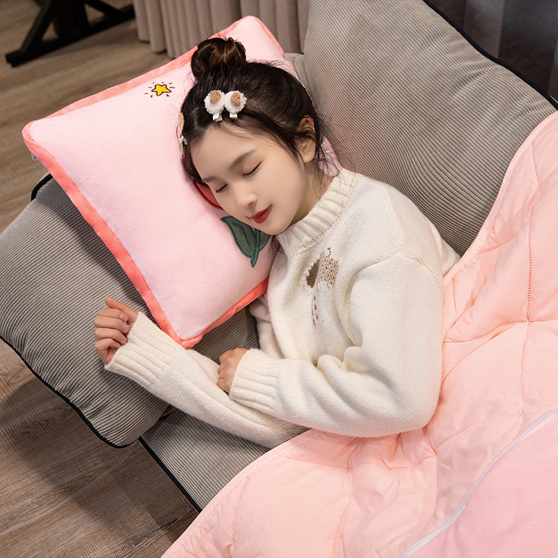 Cute almohada multicinética, edredón de doble propósito, manta de siesta de oficina, edredón espeso, almohada de cojín de automóvil, almohada de cojín