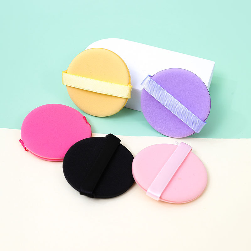 Esponja de maquillaje redonda personalizada, suave y que no absorbe polvo, de doble uso para aplicación en seco y húmedo, esponja de maquillaje redonda en forma de gota de agua, herramienta de belleza.