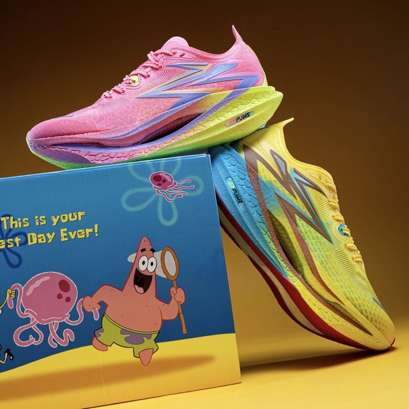 Feiran 4.0 Spongebob Full-Length Carbon Plate Ultra-Light Shock-Absorbing Sports Fitness Kidsren's Running Shoes
