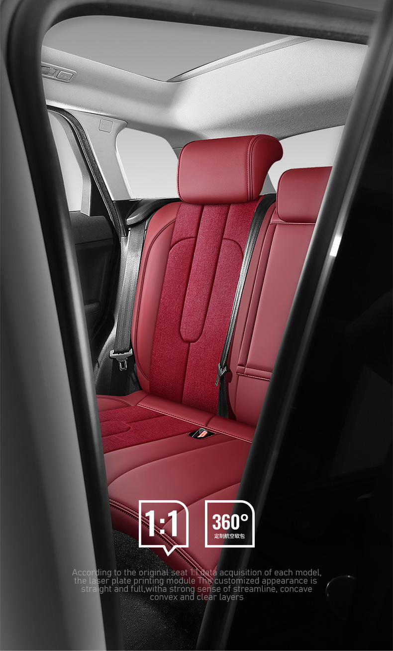 Car Seat Cover for Peugeot 308S 508L 2008 4008 5008, All-Season Leather and Linen Full Surround Seat Cover