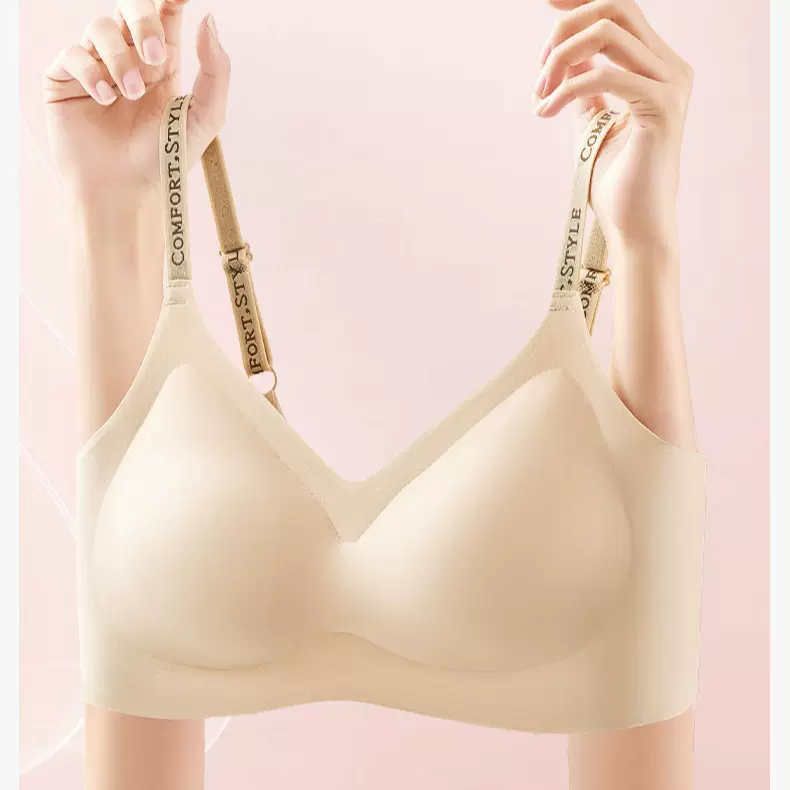 反重力提拉女士内衣字母肩带无痕小胸上托聚拢收副乳防下垂文胸罩
