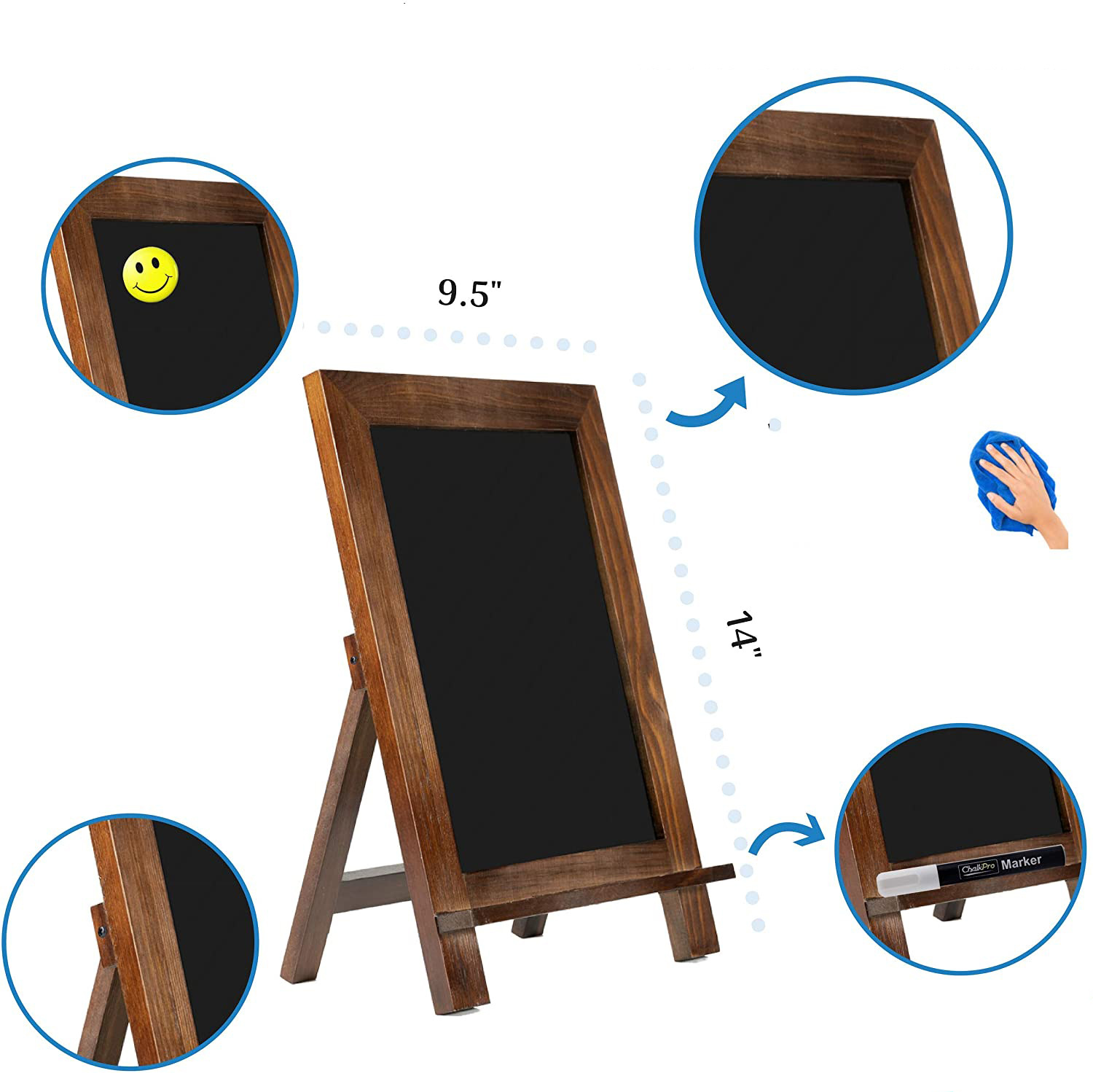 Pizarra de escritorio de madera con patas de mesa MESA DE BODA retro signo pequeña mesa de cocina tablero de mensajes marco de madera antiguo