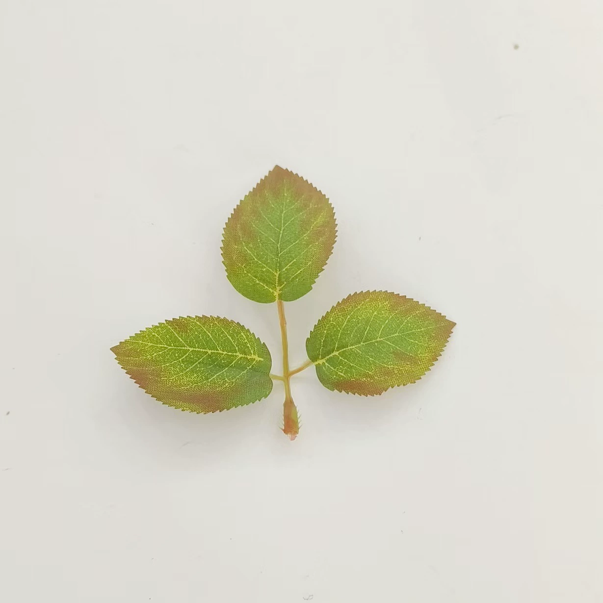 Factory green leaves artificial plant with 3-prong 5-prong 6-prong rose leaf artificial plant accessory rose leaf