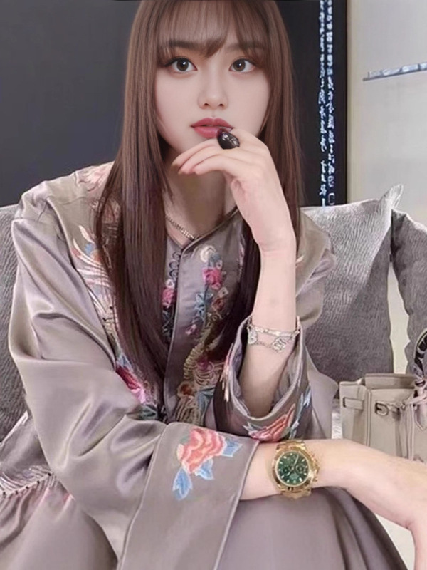 新款轻奢高级感时尚穿搭新中式国风女装刺绣上衣裤子两件套装大码|undefined