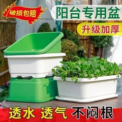 バルコニー野菜植木鉢、厚みのある長方形のプラスチック植木鉢、家庭用野菜植木鉢、野菜植栽アーティファクト、大型耐久性のある植木鉢