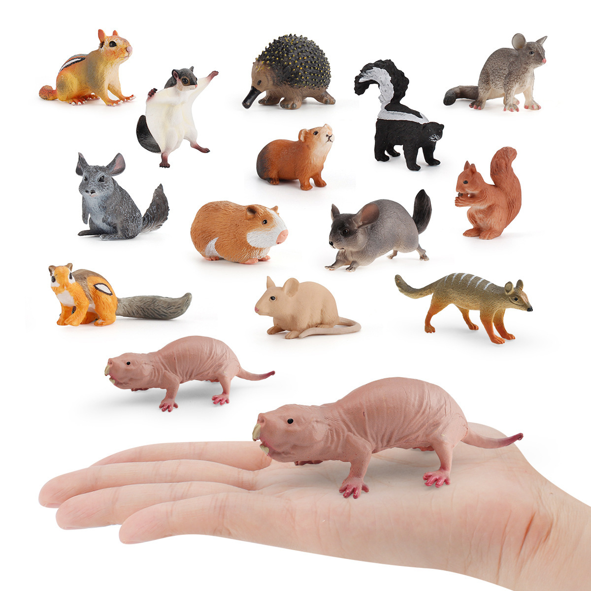 Niños cognitivo puzzle simulación animal modelo de ratón conejillo de indias ratón topo ardilla adornos estáticos sólidos hechos a mano