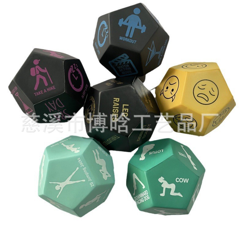 Pu Foam Multi-Sided 12-Sided Toy Sports Dice for Children and Adults, Stress Relief Toy Gift
