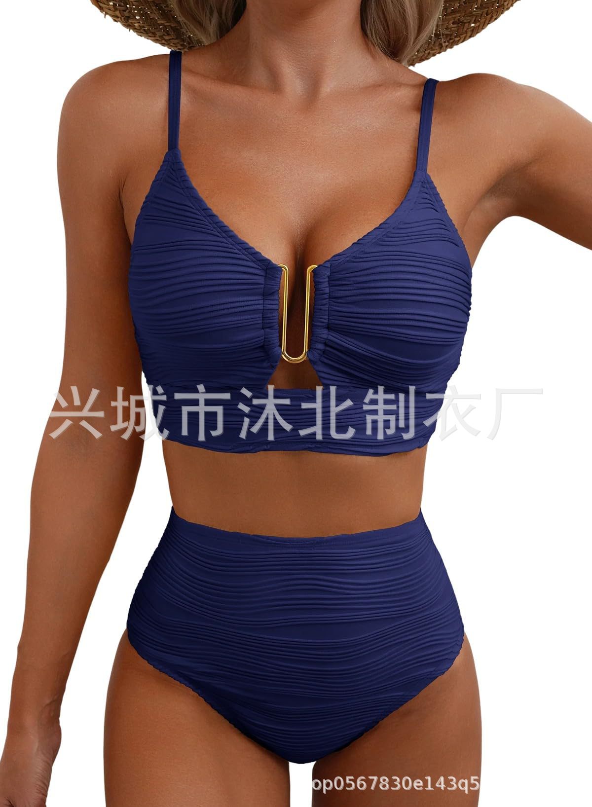 Bikini de Cintura Alta para Mujer de Poliéster para Natación y Fitness