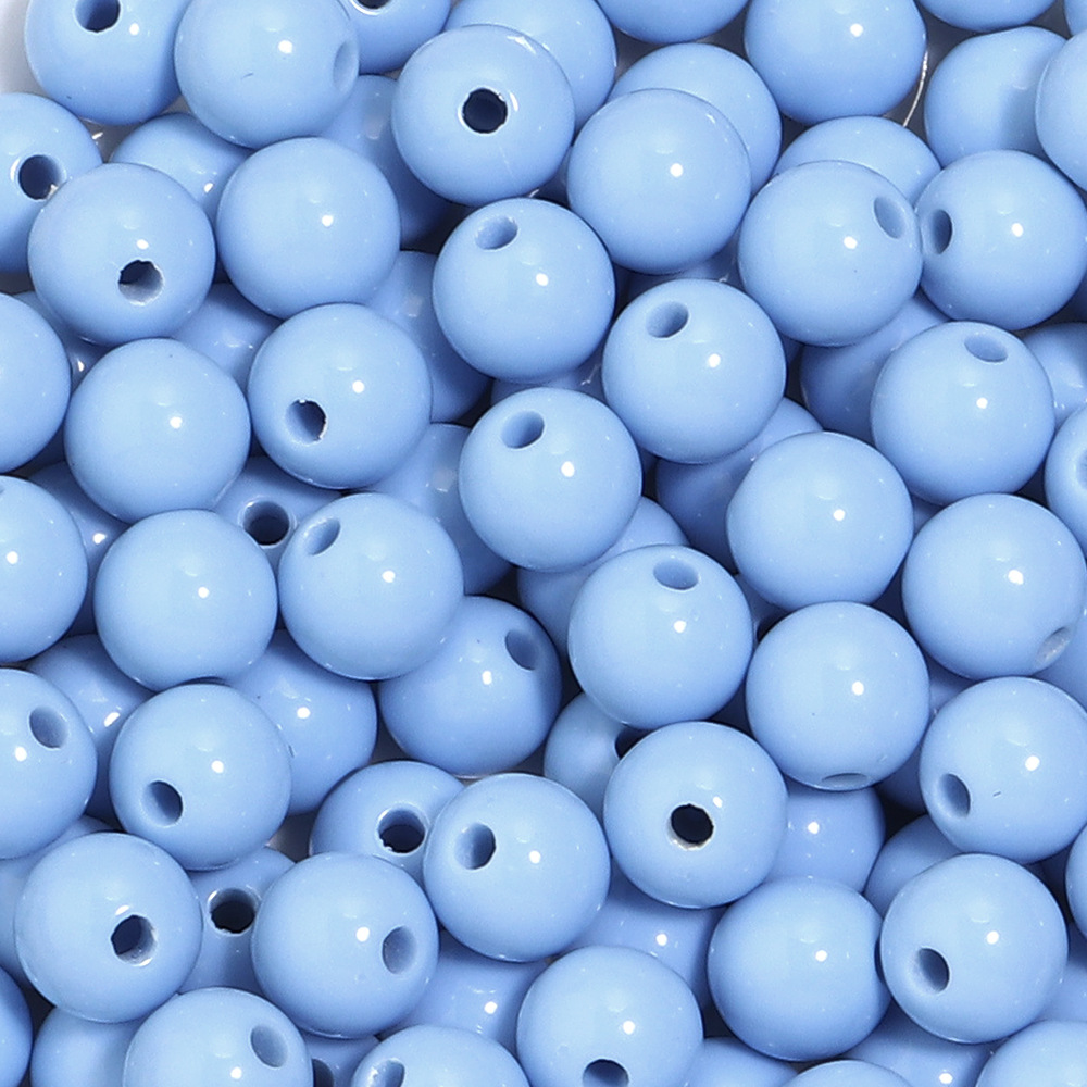 Cuentas redondas acrílicas de color sólido para Navidad, cuentas redondas de color sólido para joyería hecha a mano, accesorios de bricolaje, cuentas redondas de color sólido, cuentas sueltas.