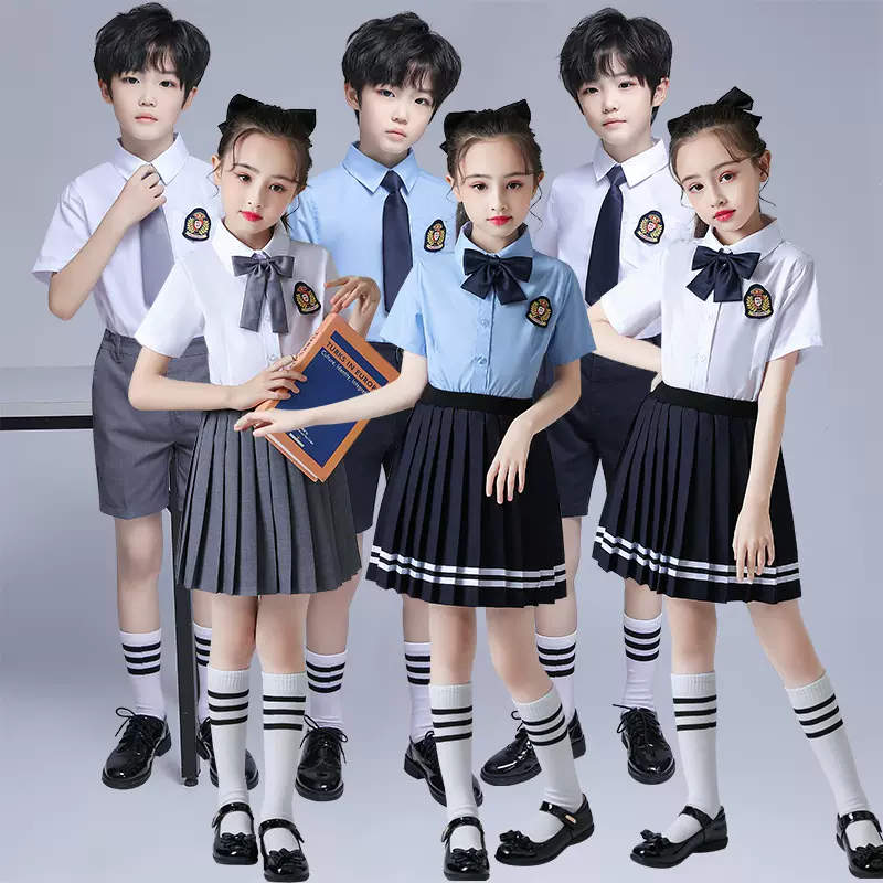 小学生毕业照班服校服套装衬衫五六年级大合唱儿童诗朗诵演出服装