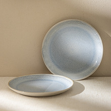 日式盘子菜盘窑变釉陶瓷盘批发圆形餐盘家用餐厅西餐意面盘牛排盘