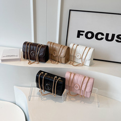 純色簡約時尚氣質鏈條單肩包包女腋下包2023秋冬季新款復古斜挎包