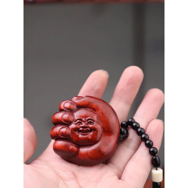 小葉の紫檀の木の彫刻の取っ手の件は金を招きます。|undefined