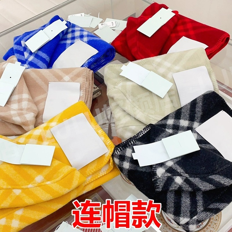 BBR围巾披肩高级感双面格纹羊毛围巾围脖柔软舒适时尚长巾男女|undefined