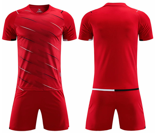 Football sport set with printed short sleeve jersey, printed summer adult training team uniform, children's football set for men