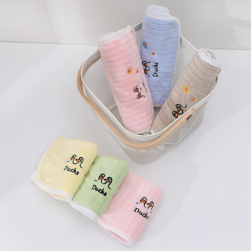 New children's face wash towel coral velvet absorbent saliva towel hand towel kindergarten handkerchief foreign trade original order