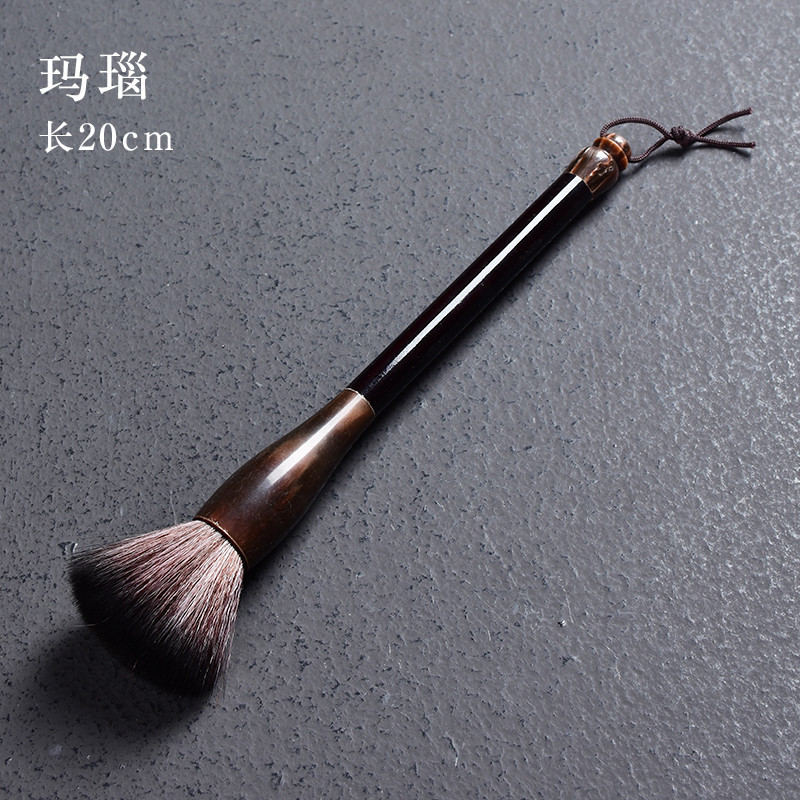 Púrpura Arena Tetera cepillo de té olla cepillo de la pluma cepillo de té sin pelusa bambú madera bandeja de té cepillo Kung Fu juego de té Accesorios