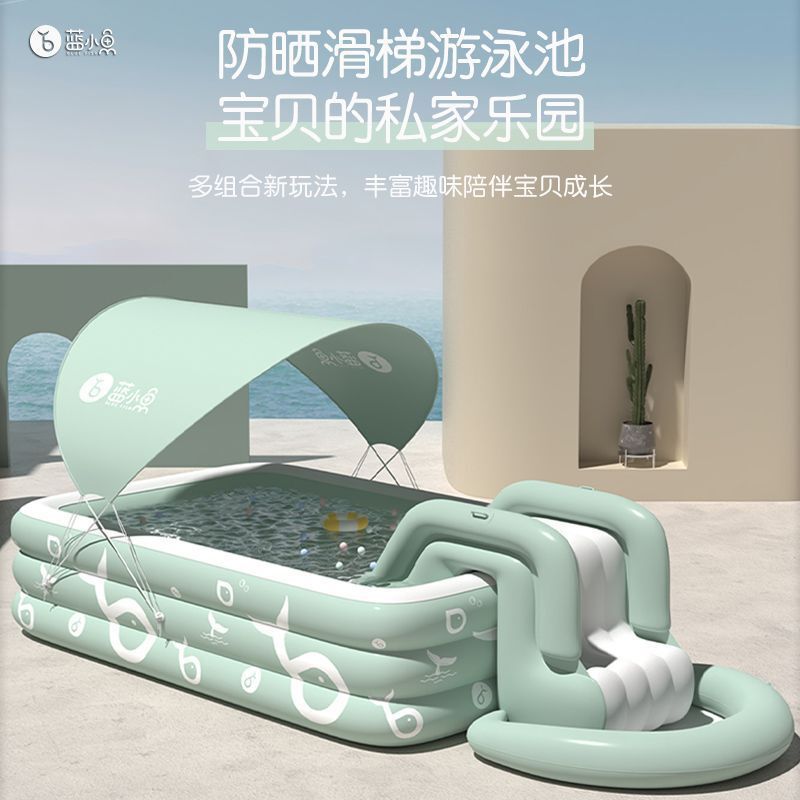 Summer Sunshade Slide Inflatable Swimming Pool for Children, Thickened Family Water Pool, Baby Outdoor Large Inflatable Swimming Pool Summer Sunshade Slide Inflatable Swimming Pool for Children, Thickened Family Water Pool, Baby Outdoor Large Inflatable Swimming Pool