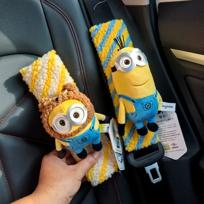 Minion plush oyuncaq avtomobil təhlükəsizlik kəməri çiyin yastığı, Tim Bear kukla, yeni avtomobil hədiyyəsi