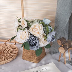廠家玫瑰花束批發手捧花仿真花外貿家居裝飾婚慶假花GF15979A
