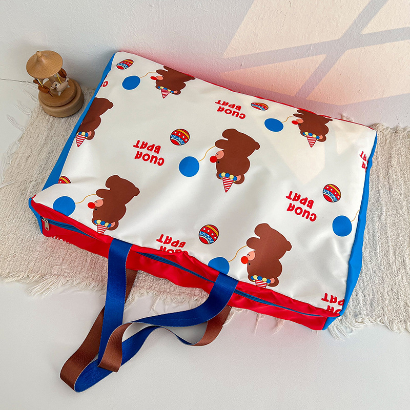 Unisex Large Nylon Letter Little Bear Cute Square Zipper Duffel Bag display picture 10