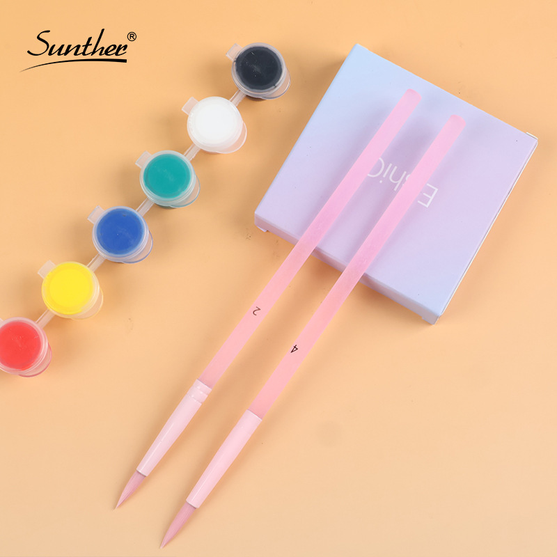 Custom Peach Pink Translucent Gouache Digital Oil Painting Coloring Pen Acrylic Art Watercolor Outlining Peach Dot Flower Pen Brush