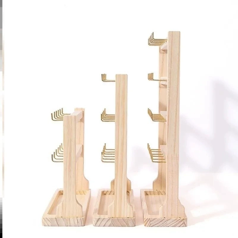 Подставка для ключей из массива дерева с крючком для ювелирных изделий Подставка для небольших украшений Подставка для подвески серьги Подставка для браслетов.