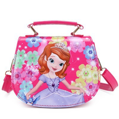 Niños bolsa de hielo princesa bolso de las niñas estilo coreano mochila princesa Elsa lindo hombro bolsa de mensajero al por mayor
