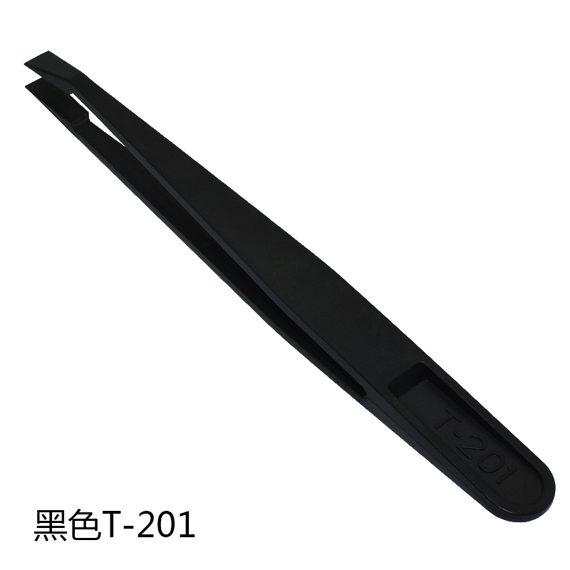 Venta al por mayor fibra de carbono antiestático pinzas de plástico blanco puntiagudo Cabeza ancha cabeza plana libre de polvo pinzas de purificación clip de plástico image 25