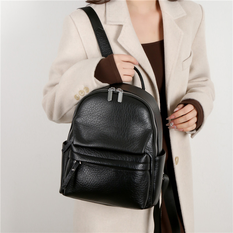 Leisure for women, new PU soft leather texture, simple women's backpack, Korean version, fashionable shopping and travel_voghion.com