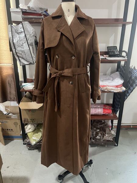 autumn velvet classic elegant khaki trench coat