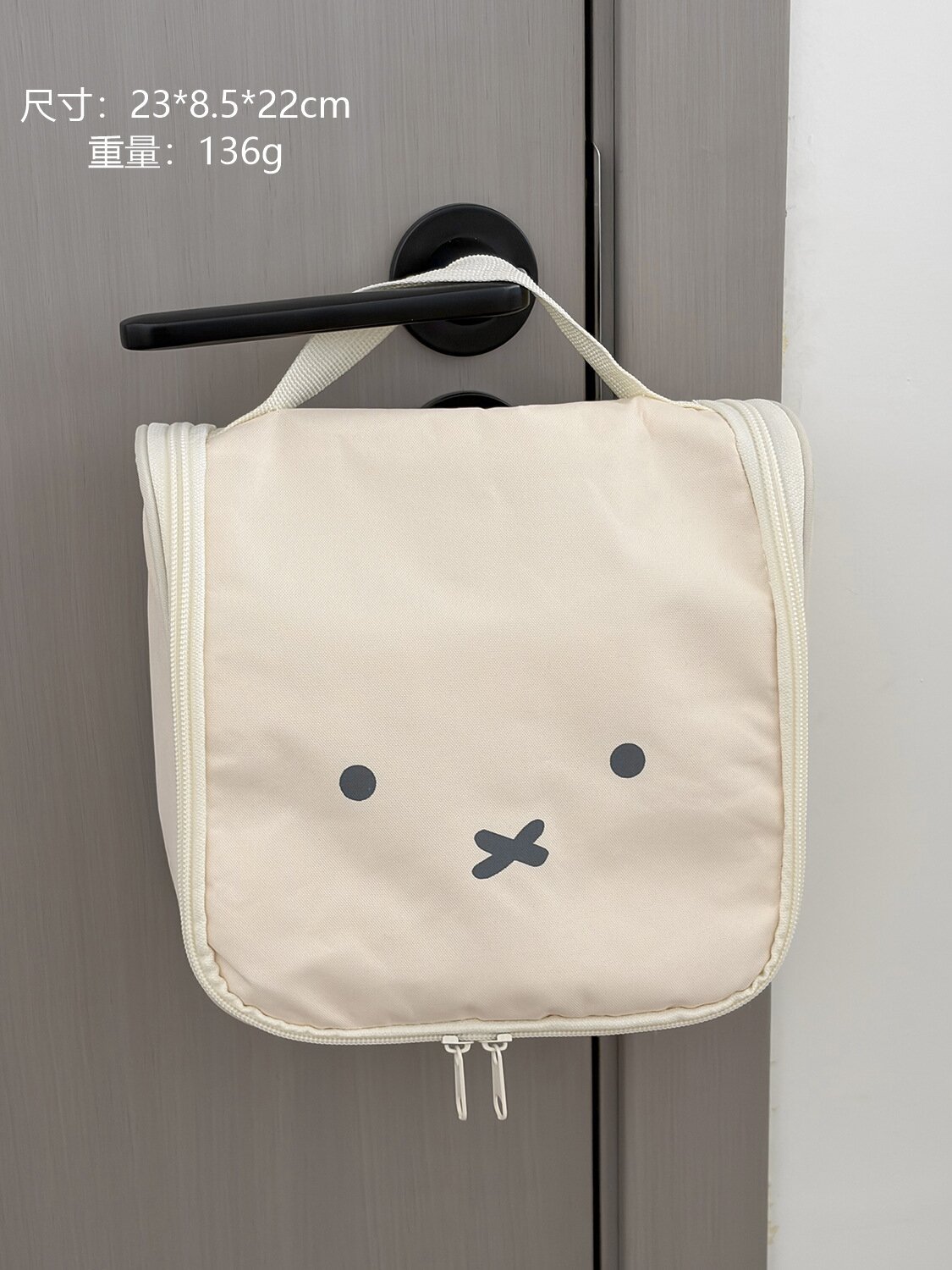Bolsa de maquillaje transfronteriza gran capacidad adorable conejo de arroz multifuncional se puede colgar partición de viaje portátil almacenamiento de lavado
