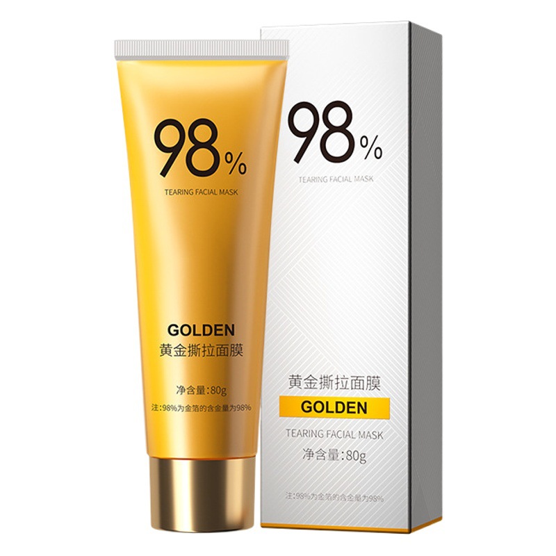 Gold Peel-Off Mask, Exfoliating, Deep Cleansing, Removing Blackheads, Acne and Smoothing Skin, Smear-On Mask for Men and Women