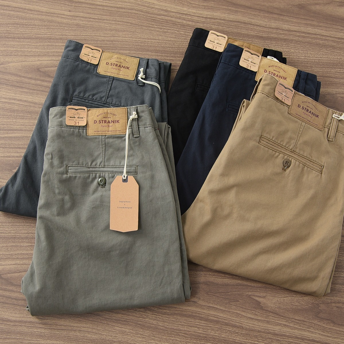 2025 Spring and Autumn Vintage Washed Pure Cotton High-End Men's Slim Straight-Leg Pants Thick Workwear Casual Pants for Men