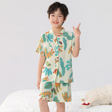 夏季儿童睡衣家居服男童女童短袖套装中大童薄款童装服装夏宝宝