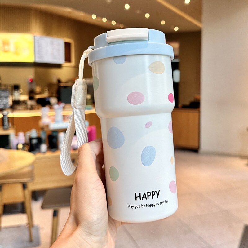 水杯女生保温杯高颜值316不锈钢陶瓷覆层带吸管杯子咖啡杯子新款|undefined