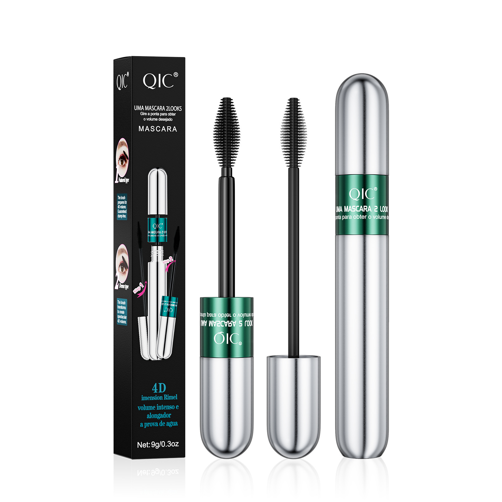 Qic Qicai Double-Effect 4D Mascara Waterproof Long Curling Natural Thick 2in1 Mascara North American Makeup Qic Qicai Double-Effect 4D Mascara Waterproof Long Curling Natural Thick 2in1 Mascara North American Makeup