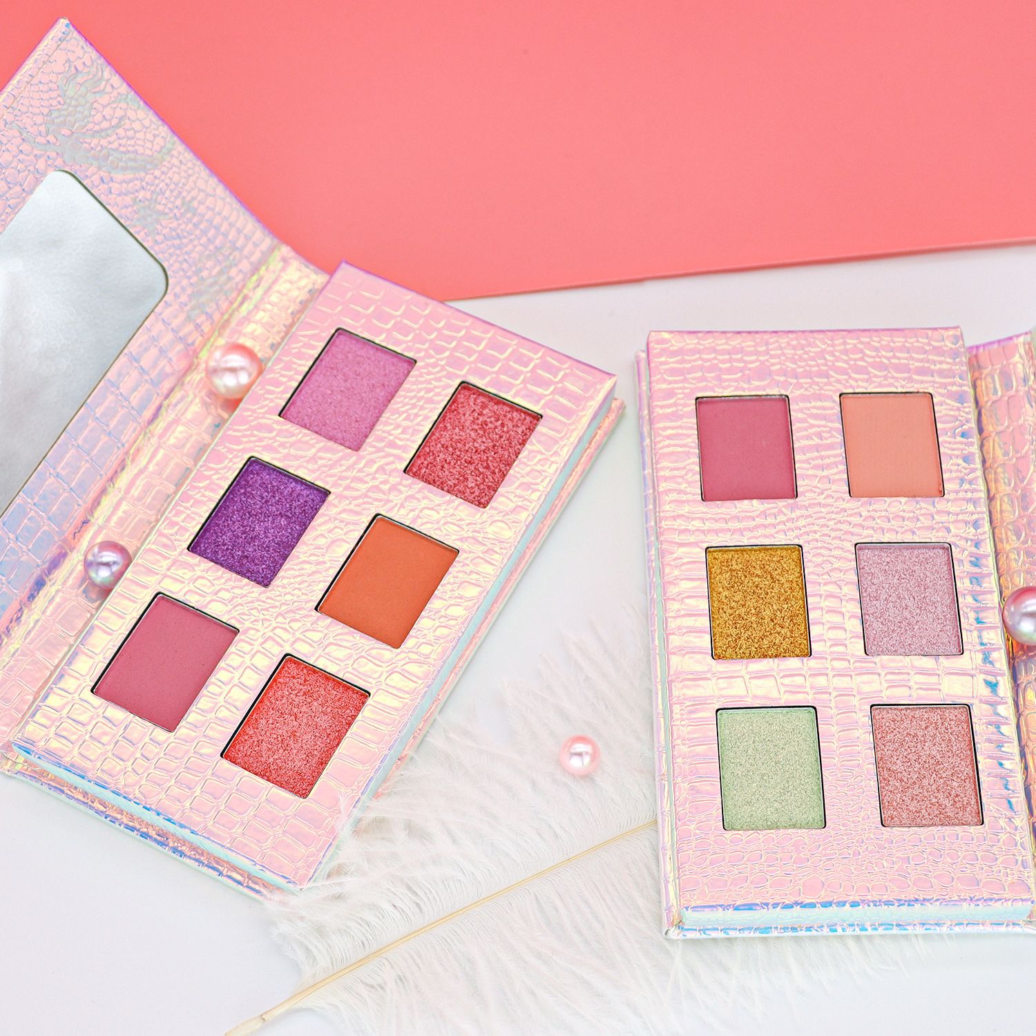 Cross-border new product: 6-color matte pearlescent eyeshadow palette, European and American multi-color contouring high-gloss fine glitter makeup palette, eye makeup undefined
