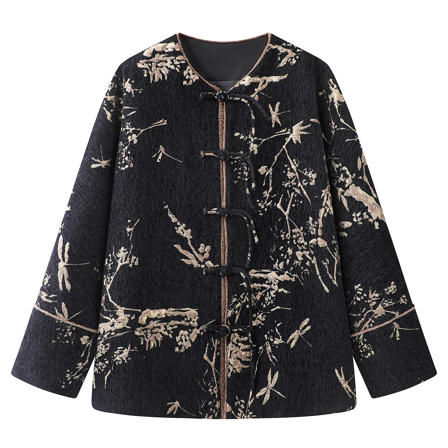 现货 2026春季新款女气质新中式国风盘扣毛感宽松开衫外套2K1FB97