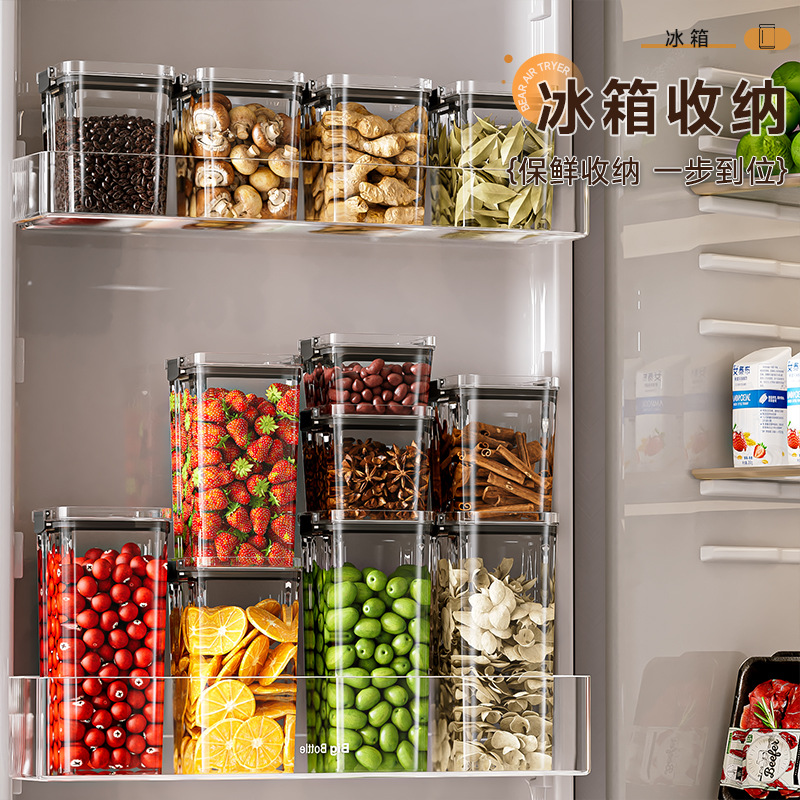 Tanque de sellado granos de cocina almacenamiento de grano de grano caja de plástico transparente de grado alimenticio bocadillos productos secos tanque de almacenamiento de té