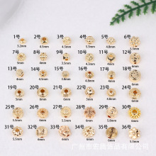 隔珠14k包金保色隔珠diy手链项链饰品配件散珠圆形花托串珠隔片