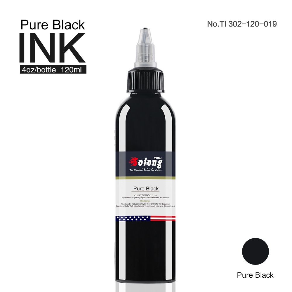 Pigmento de tatuaje de dragón bordado 120ml Pigmento de tatuaje negro puro Pigmento de tatuaje TrueBlack Pigmento de tinta de tatuaje