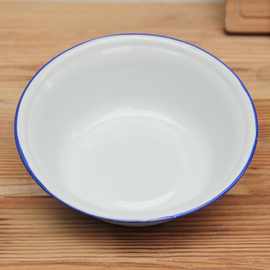 RP4T批发十个批发怀旧老式搪瓷碗盆饭碗深形汤菜盆小汤盆串串市井