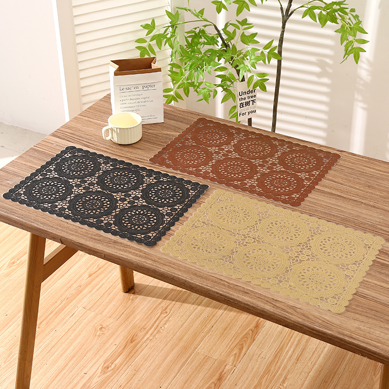 Amazonas aire chino hueco almohadilla de comedor rectangular retro fácil de limpiar almohadilla de comedor occidental antideslizante impermeable almohadilla aislante térmica