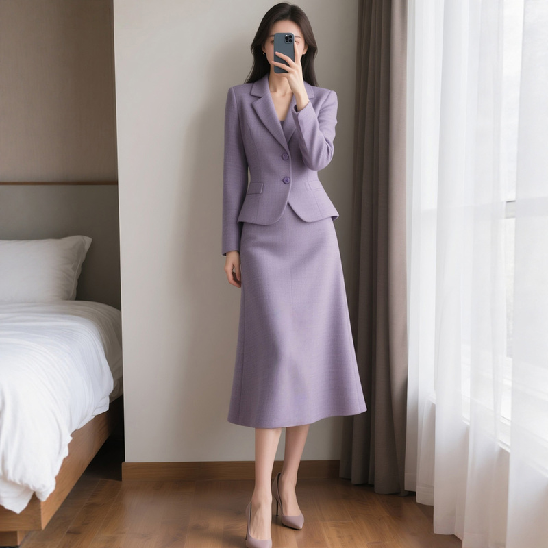 Spring and Autumn Women's New Fashionable and Sexy Royal Sister Workplace Ol Suit Slim Suit Waist Skirt